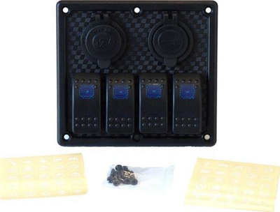 Panel kontrolli TurboWorks Switch F, 5 çelësa ON OFF, 2x USB 3.1A, blu