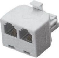 Ndarës RJ45 LechPol TEL0023-2, 1 në 2 porta, i bardhë