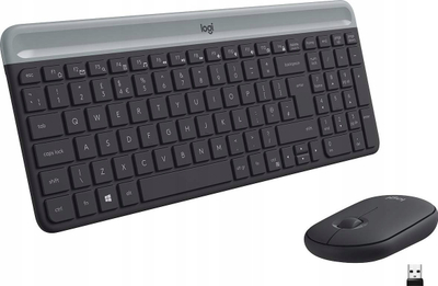 Set tastiere dhe miu Logitech MK470 Slim Wireless, i hollë, pa zhurmë, gri grafit