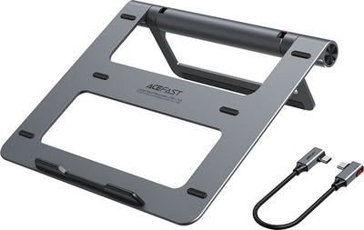 Stacion dokimi USB C ACEFAST 8 në 1, me mbajtëse laptopi alumini, HDMI 4K SD TF, gri