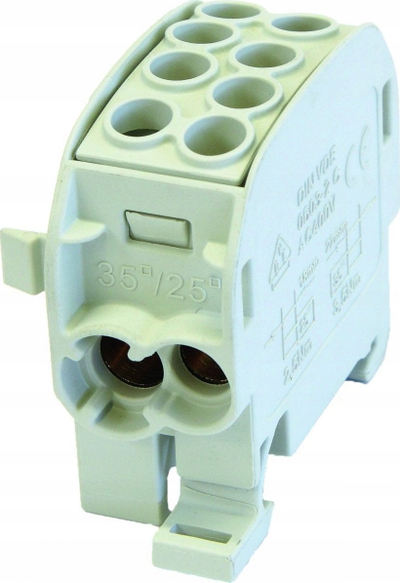 Bllok shpërndarës Simet SCB 35-Cu 1-polsh, 125A, 2x4-35mm2, gri