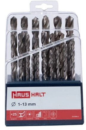 Set shpuese Haushalts HSS, 25 copë, 1-13 mm, të bardha