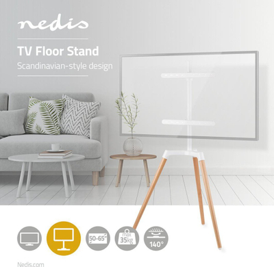 Qendër dyshemeje për TV Nedis TV Floor Stand, 50-65", 35kg, e bardhë