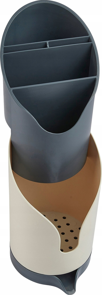 Organizues për lugë dhe pirunë Neo, plastikë ABS, me kullues, bezhë
