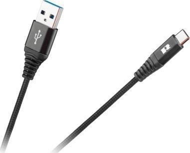Kabllo USB Rebel RB-6001-100-B, USB A me USB C, 1 m, e zezë