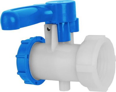 Valvul për IBC Mauzer, S60x6, dalje 61mm me grykë, e zezë