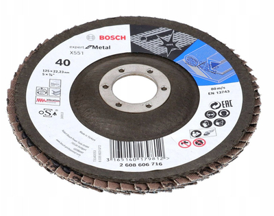 Disk flap Bosch, për metal, për mulli këndore