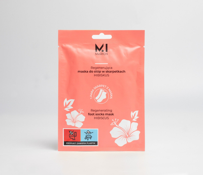 Maskë rigjeneruese për këmbë Marion, si çorape, me hibiskus, 2 x 15 ml