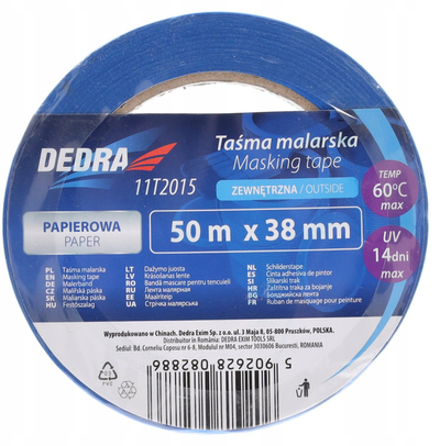 Shirit maskues i jashtëm Dedra 11T2015, 38mm x 50m, blu