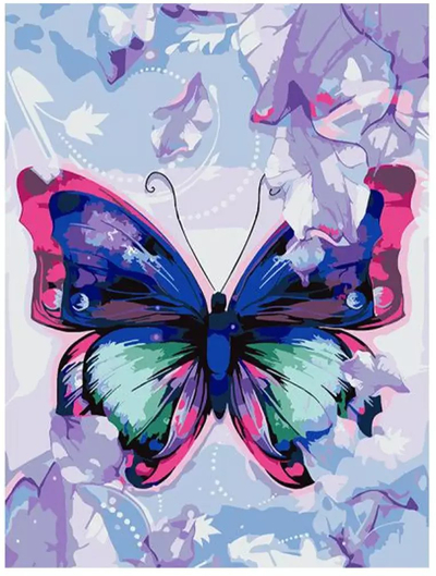 Set pikturimi me numra “Butterfly”, kanavacë 30x40cm, bojra akrilike, shumëngjyrësh