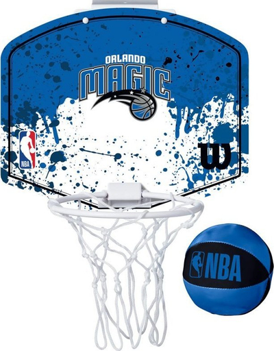 Kosh basketbolli i vogël Wilson NBA Orlando Magic, për derë, blu e bardhë