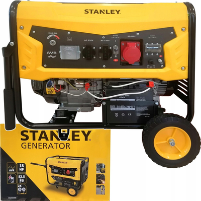 Gjenerator benzine Stanley SG 6500B, 6.5 kW, trefazor me AVR, i verdhë