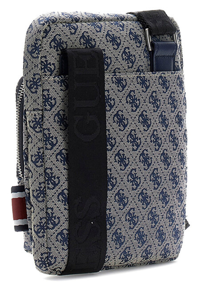 Çanta krahu Guess Boston Crossbody Flat, Sand Blue, për meshkuj