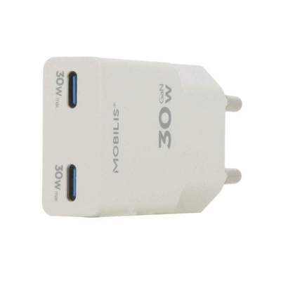 Ѕиден полнач Mobilis Energia 30W, USB C, PD PPS, бел