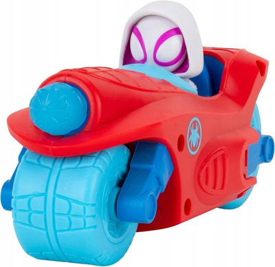 Lodër makine Marvel Spidey Team Split Racer, 3 në 1, me zëra, kuqe e kaltër
