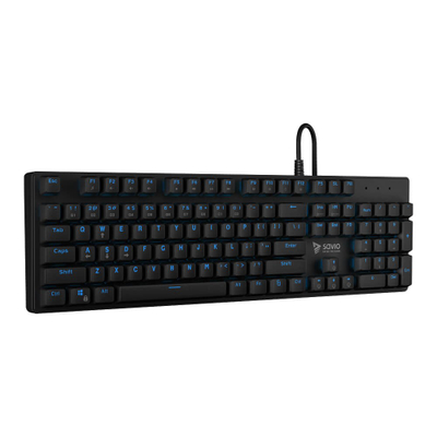 Tastierë mekanike Gaming Savio Tempest RX FULL, USB, e zezë / e kaltër