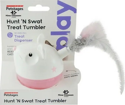 Интерактивна играчка за мачки Petstages Hunt N Swat Treat Tumbler, со грицки, шарена