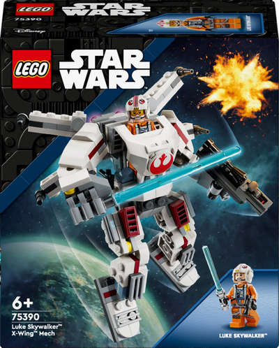 Set LEGO Luke Skywalker X Wing Mech, lodër ndërtuese, për Star Wars