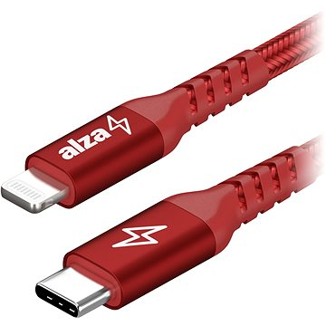 Kabllo AlzaPower Alucore USB C në Lightning MFi, 0.5 m, karikim i shpejtë, e kuqe