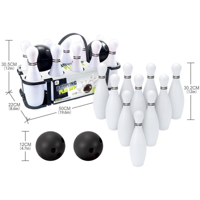 Set bowlingu AJ Sportz Bowling Play Set, 10 kubeza, 2 topa, bardh e zi