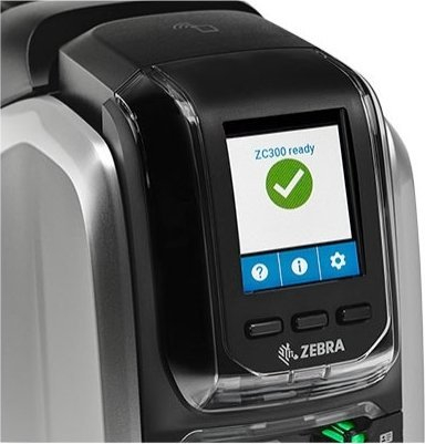 Printer për karta plastike Zebra ZC300, dye sublimation, printim nga të dyja anët, argjendtë me të zezë