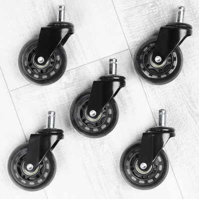 Rrota zyre Vilde prej gome për karrige, 6.3 cm, kunj 10 mm, set 5 copë