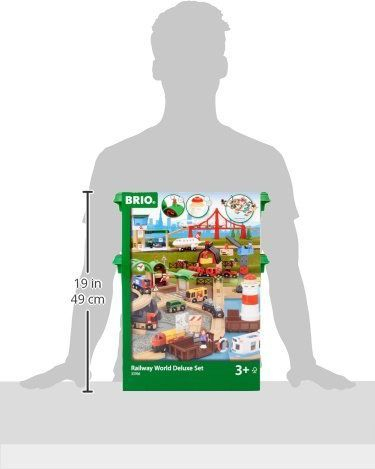 Set hekurudhor druri Brio Railway World Deluxe 33766, me tren dhe figurina, 3+
