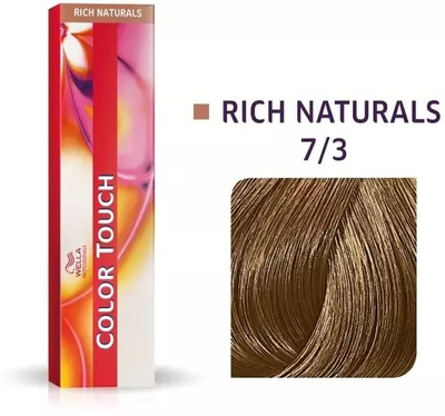 Bojë flokësh Wella Professionals Color Touch 7/3, gjysmë permanente, 60ml, bionde mesatare e artë