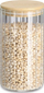 Kavanoz qelqi Zeller Present Rillen, 850 ml, kapak bambuje, transparent
