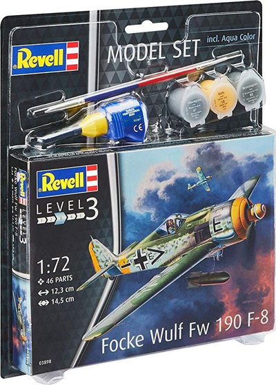 Set model aeroplani Revell Focke Wulf Fw190 F-8, plastik, për montim