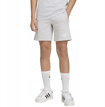 Pantallona të shkurtra doku Adidas Entrada 26 Kids, për kalamaj, pambuk fleece, gri e çelët