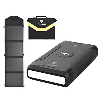 Power bank Viking VIDAR II me panel dielli Viking L60, 72000mAh, PD edhe QC 3.0, e zezë