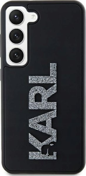 Заштитна кутија Karl Lagerfeld KLHCS24S3DMBKCK, за Samsung Galaxy S24, тврда навлака 3D Rubber Glitter, црна