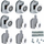 Set rrotullash për kabinë dushi AG527E, 8 copë, çelik inox, gri me të bardhë
