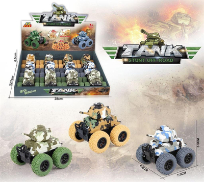 Lodër tank Trifox Dancing Tank MIX, me fërkim, rrota kaskadë, shumëngjyrëshe kamuflazh
