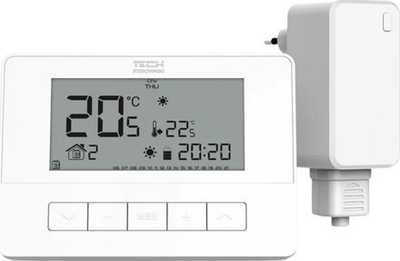 Termostat wireless dhome Tech T-4.2 STT-4.2WH, program javor, dy gjendje, i bardhë