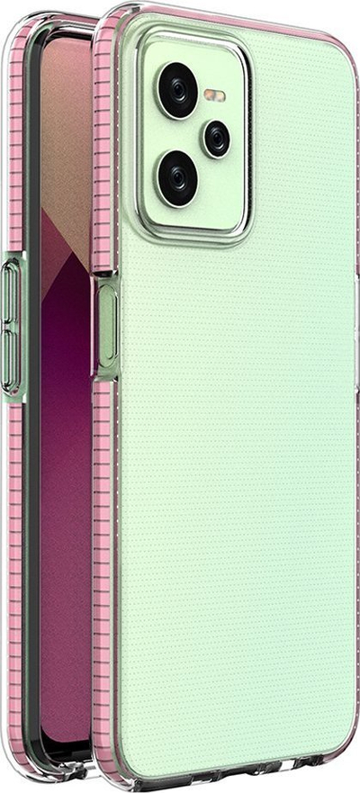 Këllëf telefoni Spring Case Realme C35, silikon TPU, me kornizë, rozë transparente