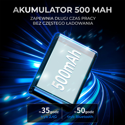 Maus wireless AJAZZ AJ199, tri mode, 500mAh, sensor PAW3311, i bardhë