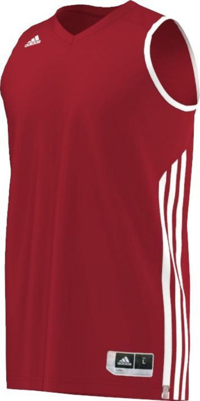 Bluzë basketbolli për meshkuj Adidas, XL, e kuqe/bardhë
