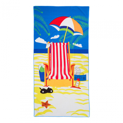 Peshqir plazhi Beach Towel Sun, 90x180 cm, 100% poliester, shumëngjyrësh