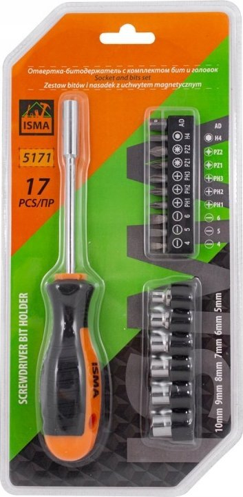 Set bitash ISMA Universal, 17 copë, me adapter, shumëngjyrësh