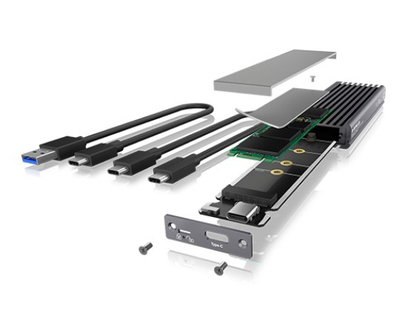 Kuti e jashtme SSD Icy Box IB-1817MC-C31, M.2 NVMe / SATA, USB-C 10Gb/s, e zezë