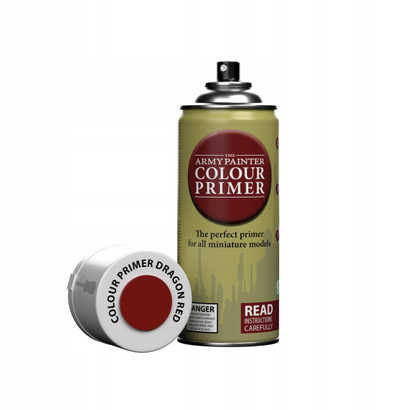 Sprej primer The Army Painter Colour Primer Dragon Red, për miniatura, 400 ml, i kuq