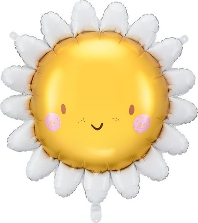 Balon folie për dekor Sun, 70cm, rrumbullak, ngjyrë ari