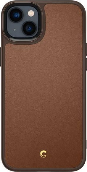 Kapak telefoni Spigen Cyrill Kajuk Mag MagSafe, për iPhone 14 Plus, lëkurë PU, kafe Saddle Brown