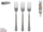 Set pirunësh tavoline metalikë, 3 copë, çelik inox, argjendtë