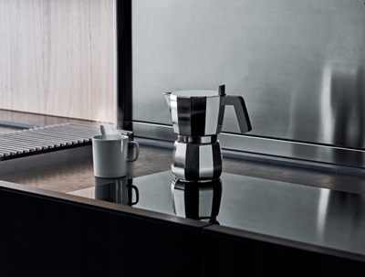 Xhezve për espresso Alessi 6 Cup, alumini i derdhur, 6 filxhanë, gri