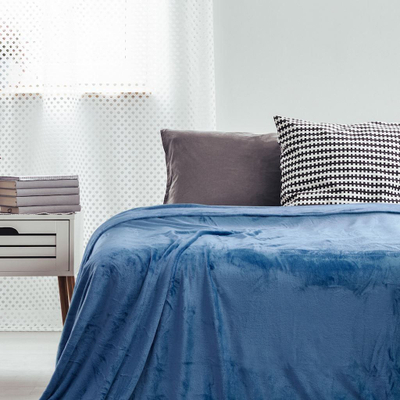 Batanije dekorative DecoKing Mic, 220 x 240 cm, poliester, blu e errët