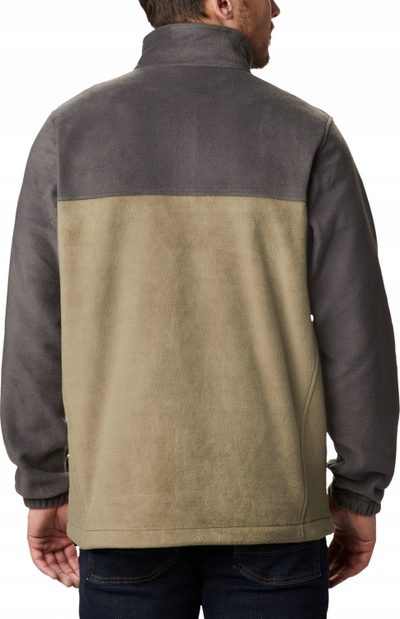 Bluzë fleece për burra Columbia Steens Mountain Half Zip, poliester, gjysmë zinxhir, gri bezhë