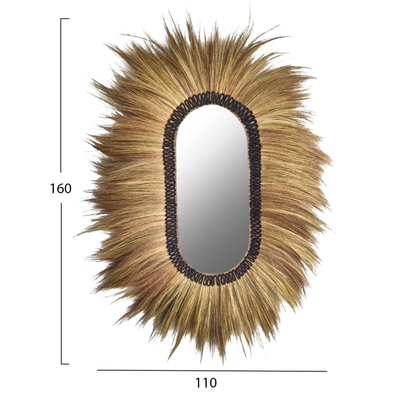 Pasqyrë oval rayung 110×5×160 cm (HM7803), zezë